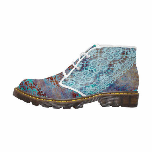 Lace Print, Cute comfy womens Chukka boots, design 37