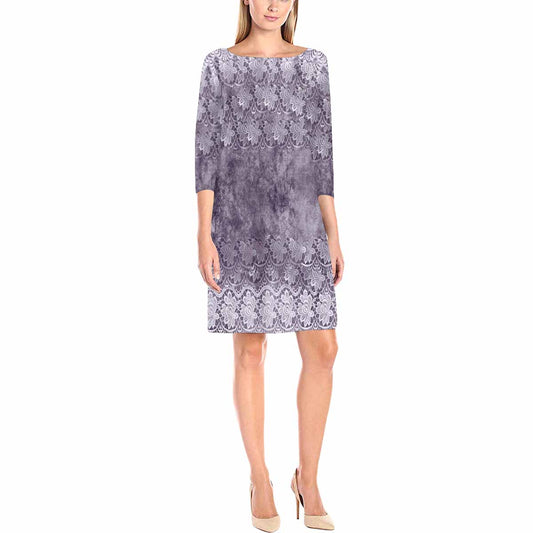 Victorian printed lace loose dress, Design 39