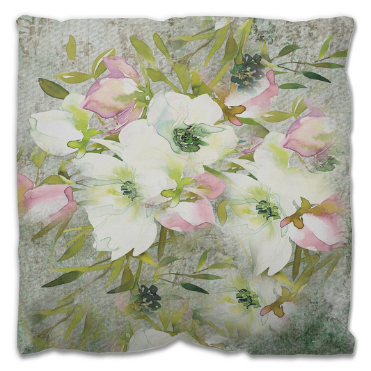 Vintage floral Outdoor Pillows, throw pillow, mildew resistance, various sizes, Design 03