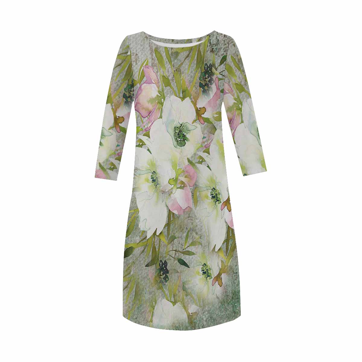 Vintage floral loose dress, XS to 3X plus size, model D29532 Design 03