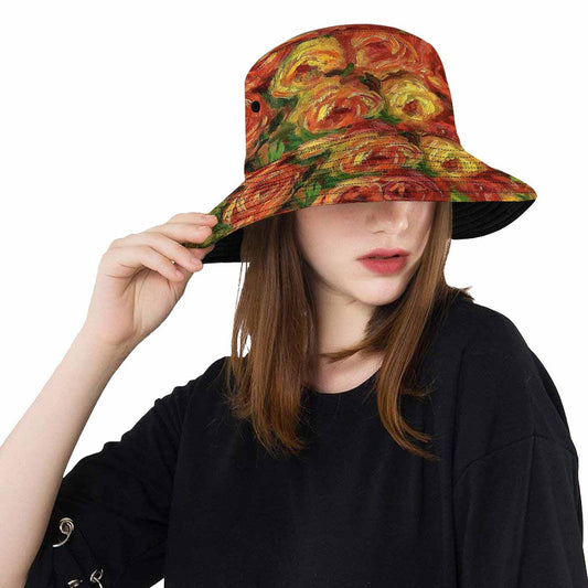 Vintage floral unisex bucket boonie Hat, outdoors hat, Design 18   Unisex Bucket Boonie Hat