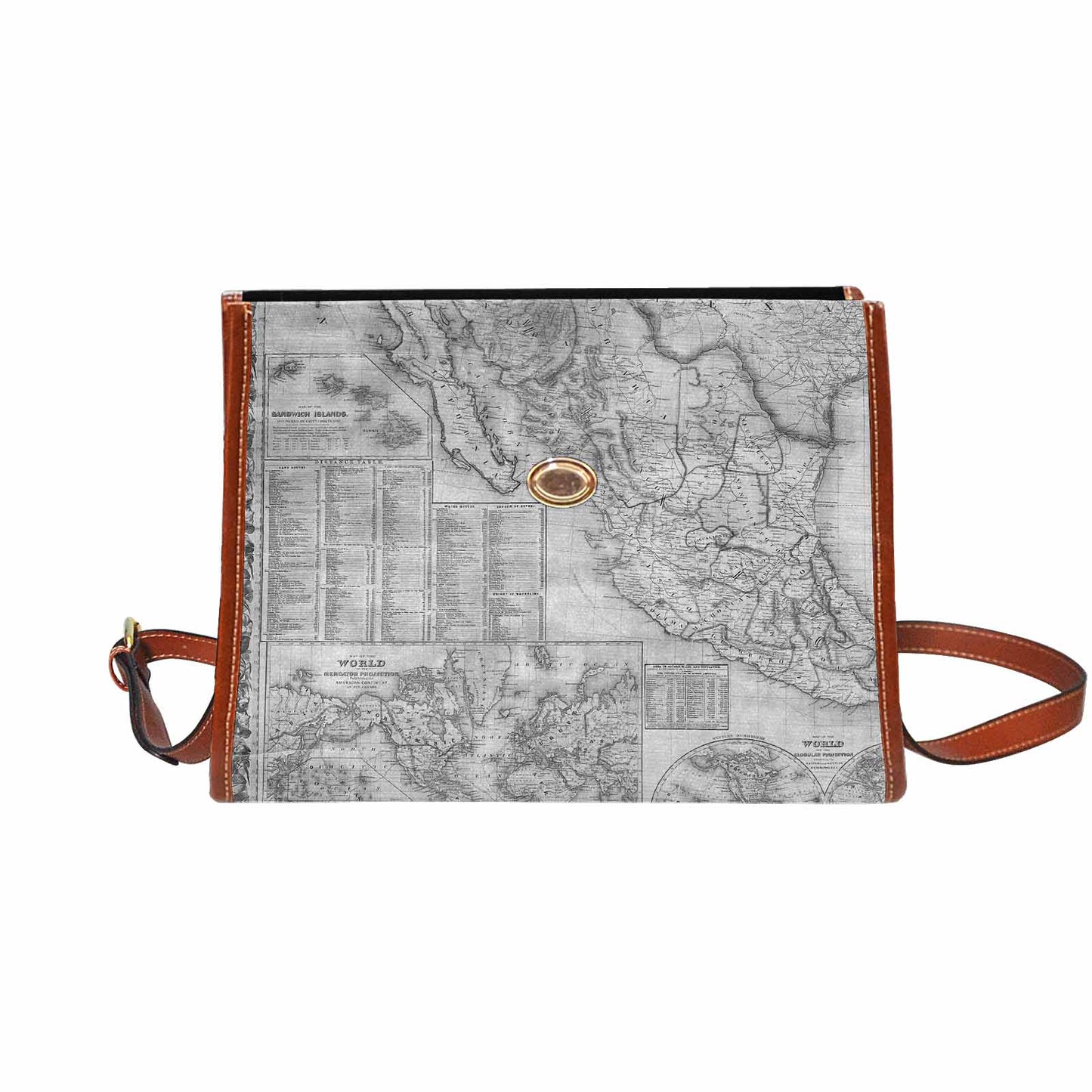 Antique Map Handbag, Model 1695341, Design 26
