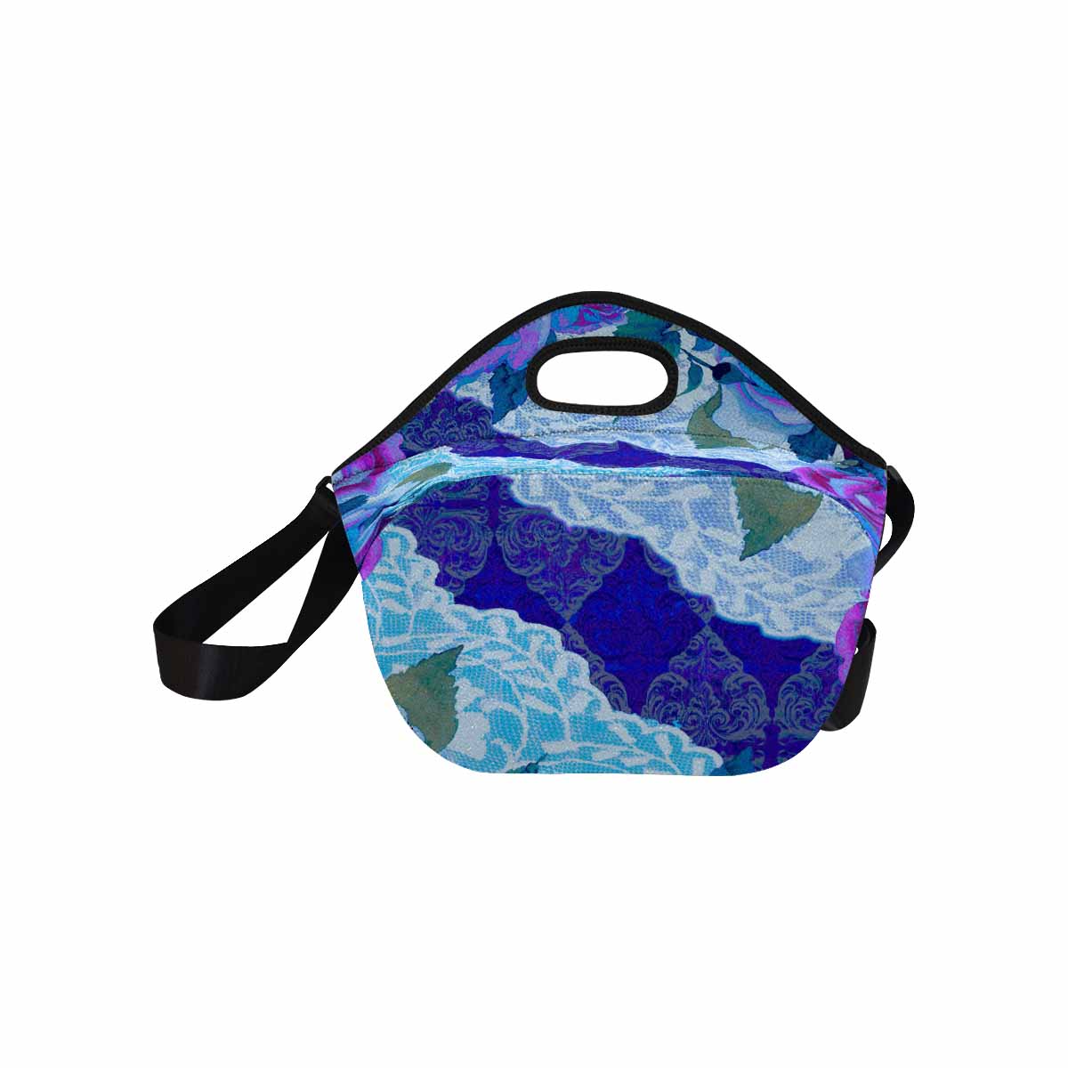 Victorian lace print insulated lunch bag, design 20