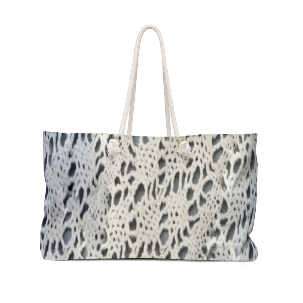 Victorian lace print weekender bag, large, design 12