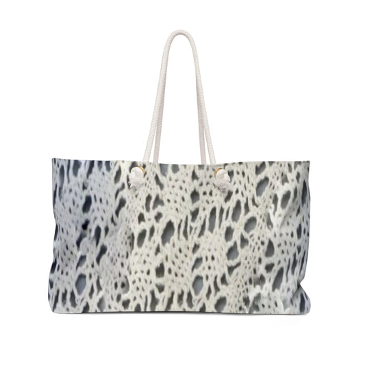 Victorian lace print weekender bag, large, design 12