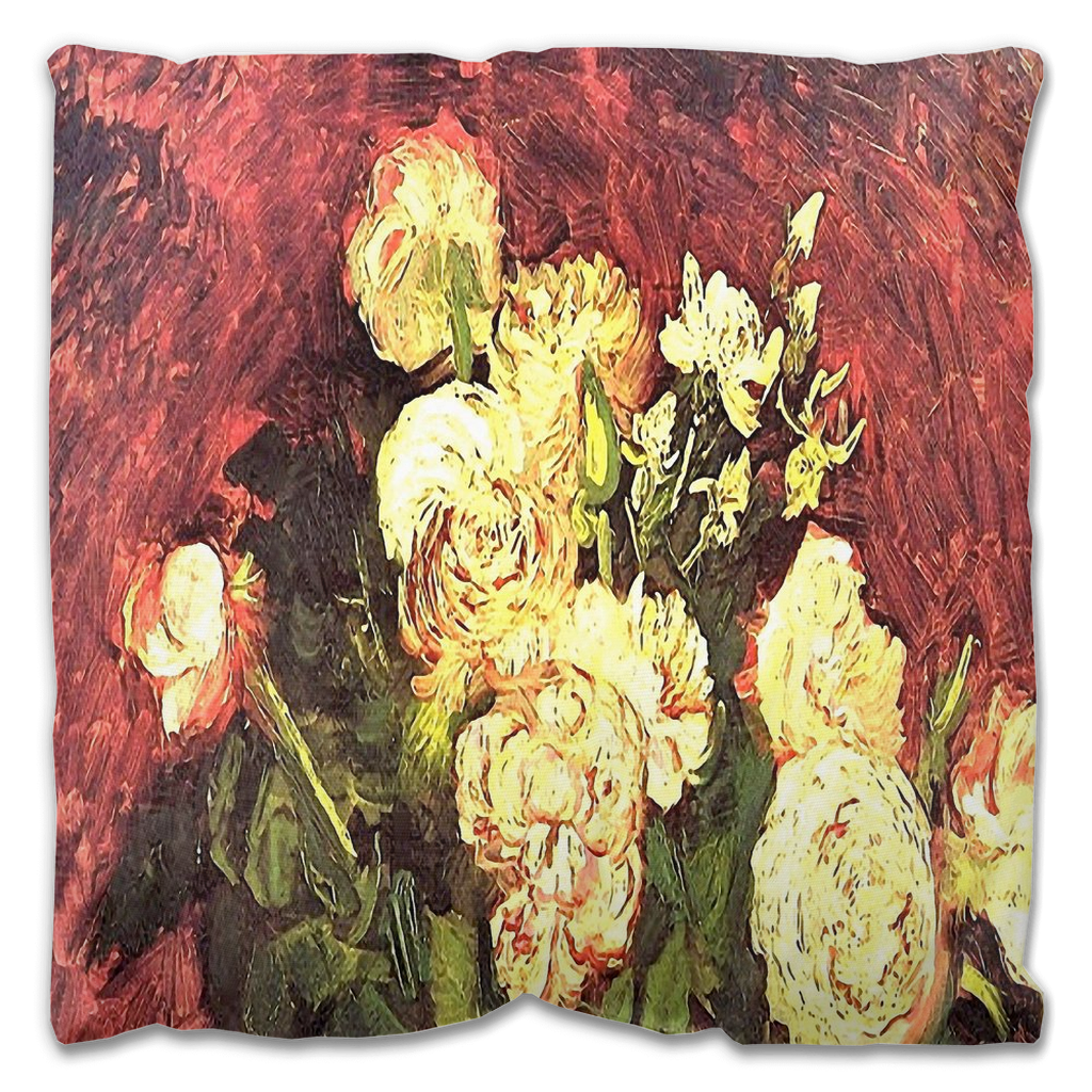 Vintage floral Outdoor Pillows, throw pillow, mildew resistance, various sizes, Design 27