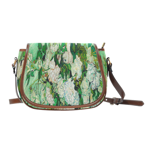 Vintage floral handbag, Design 45 Model 1695341 Saddle Bag/Large (Model 1649)