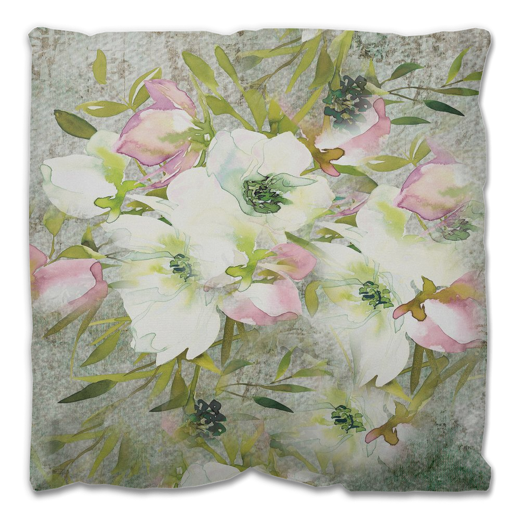 Vintage floral Outdoor Pillows, throw pillow, mildew resistance, various sizes, Design 03