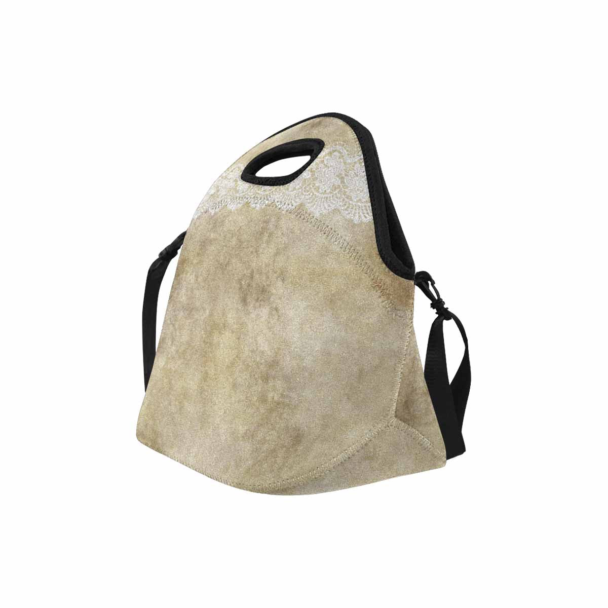 Victorian lace print insulated lunch bag, design 28