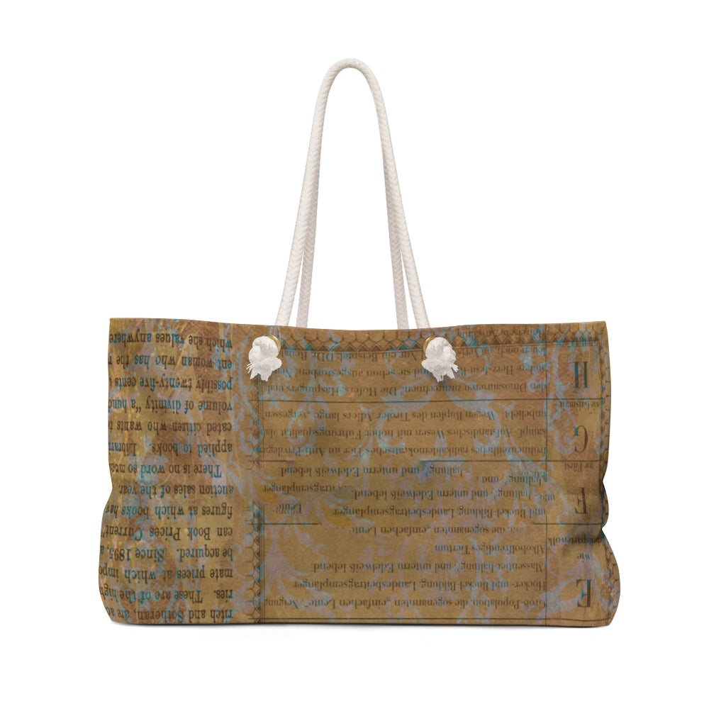 Antique General print weekender bag, casual tote, design 29