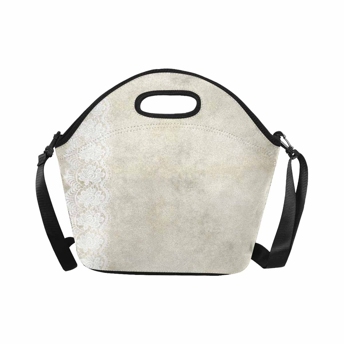 Victorian lace print insulated lunch bag, design 27