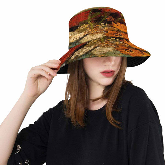 Vintage floral unisex bucket boonie Hat, outdoors hat, Design 31