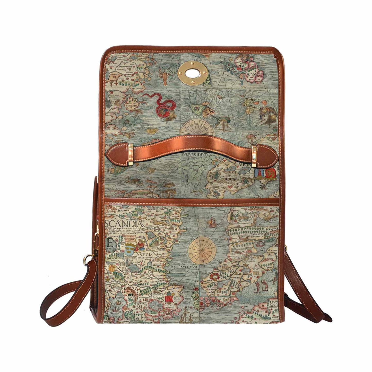 Antique Map Handbag, Model 1695341, Design 15