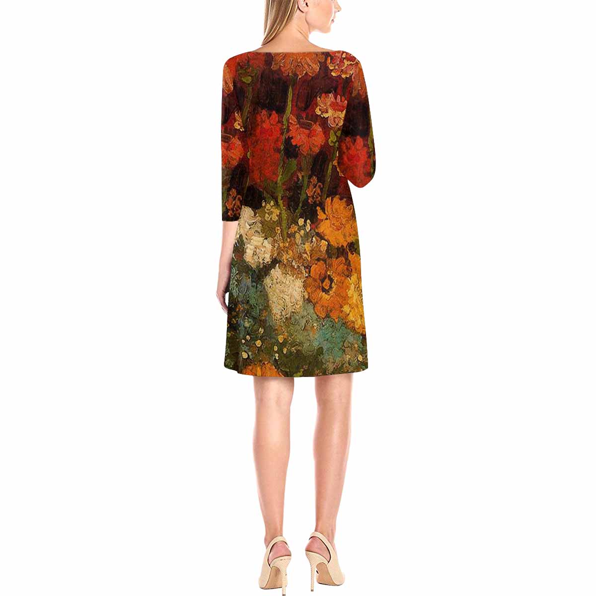 Vintage floral loose dress, model D29532 Design 31