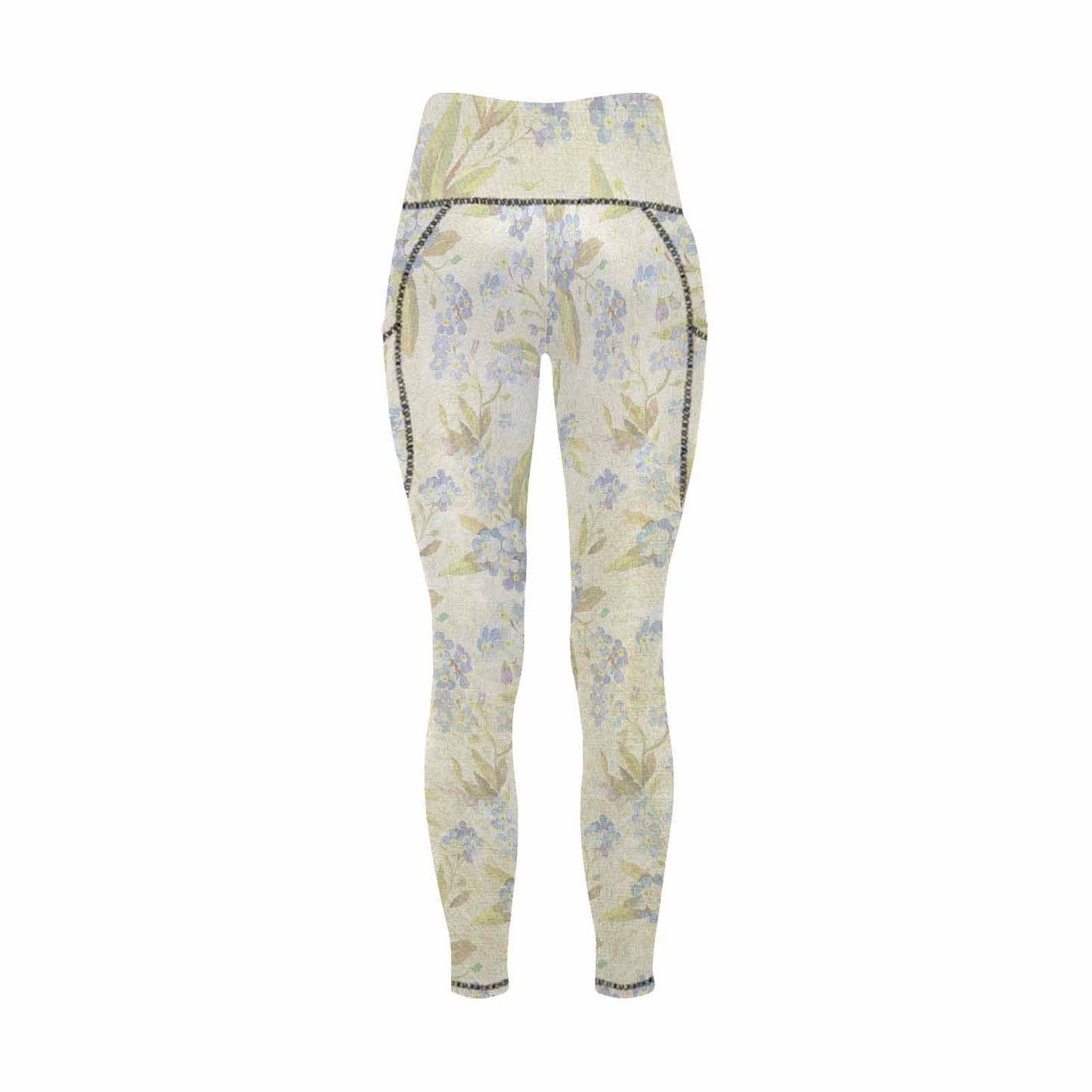 Floral 2, active wear leggings, outside surge, design 17