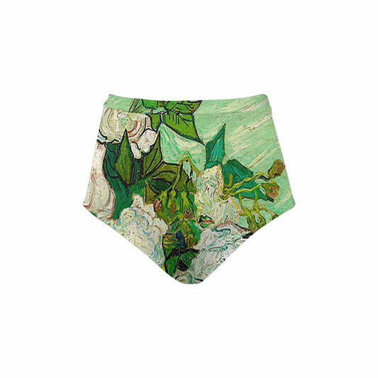 Vintage floral High waist bikini bottom, Design 45