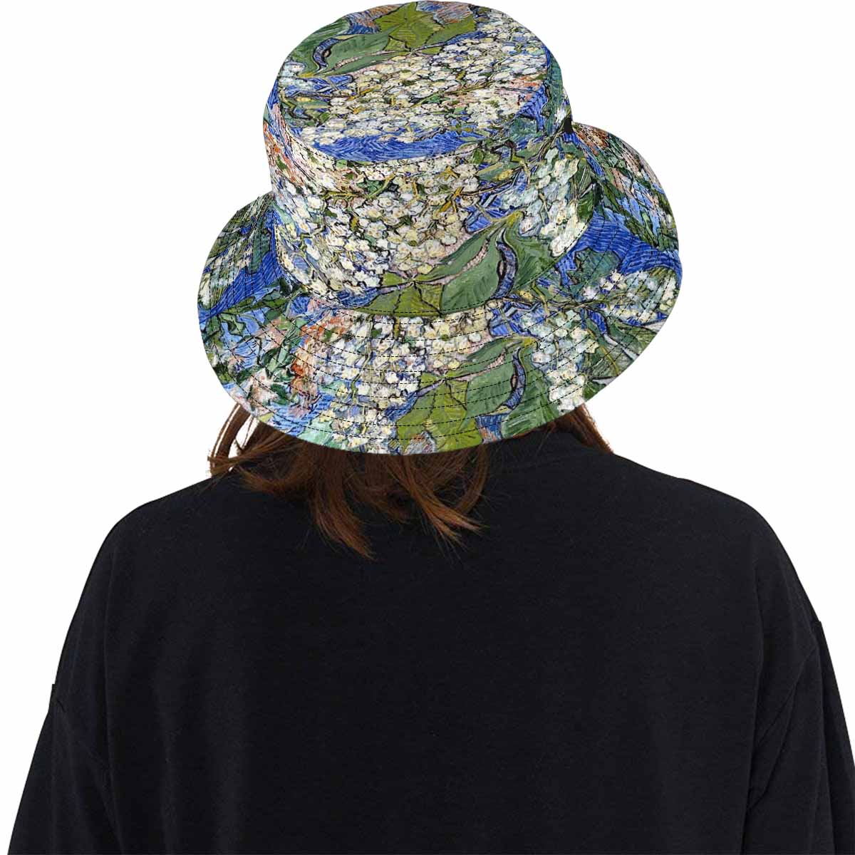 Vintage floral unisex bucket boonie Hat, outdoors hat, Design 04