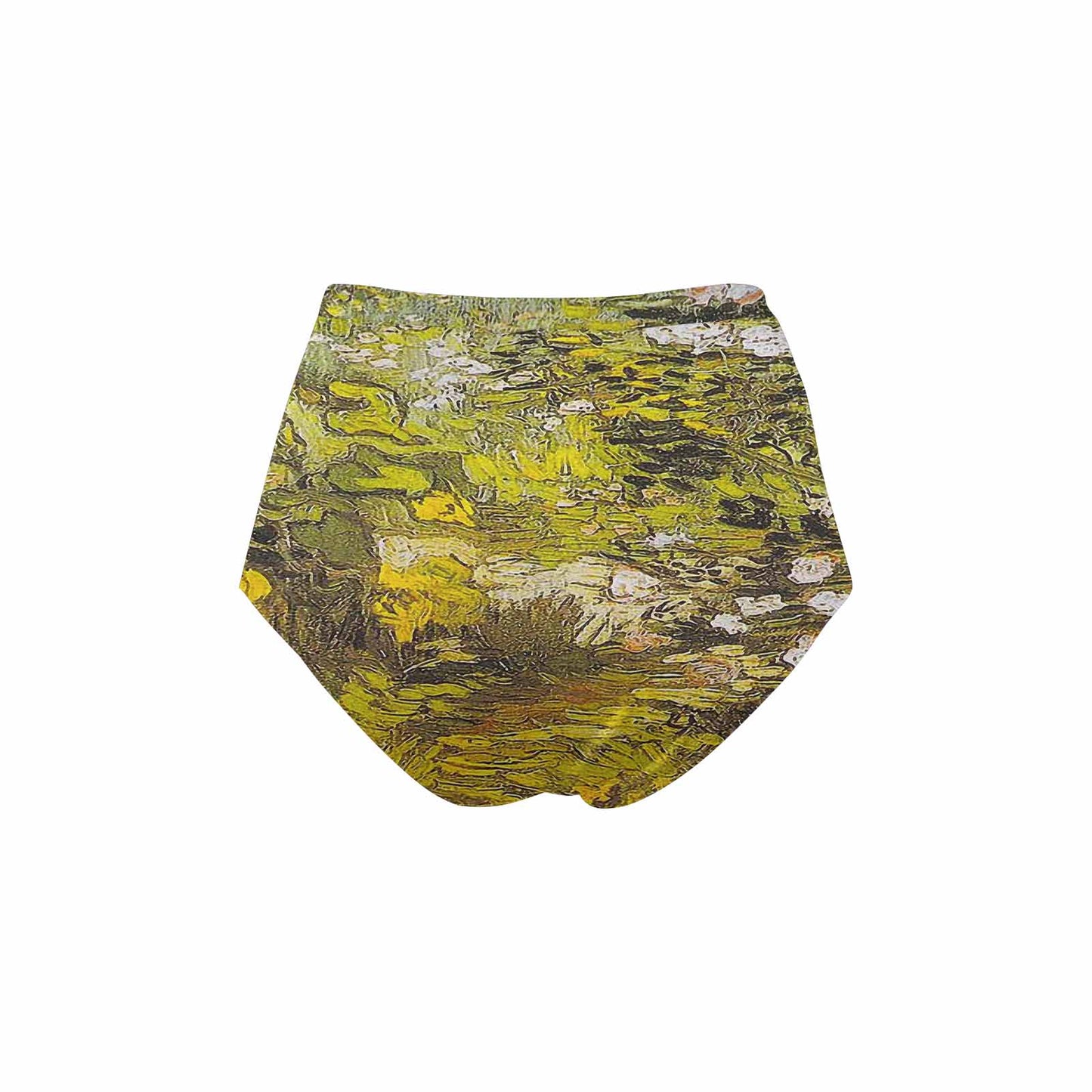 Vintage floral High waist bikini bottom, Design 05