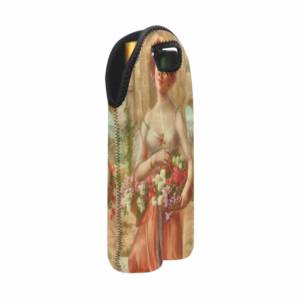 Victorian lady design 2 Bottle wine bag, Roses