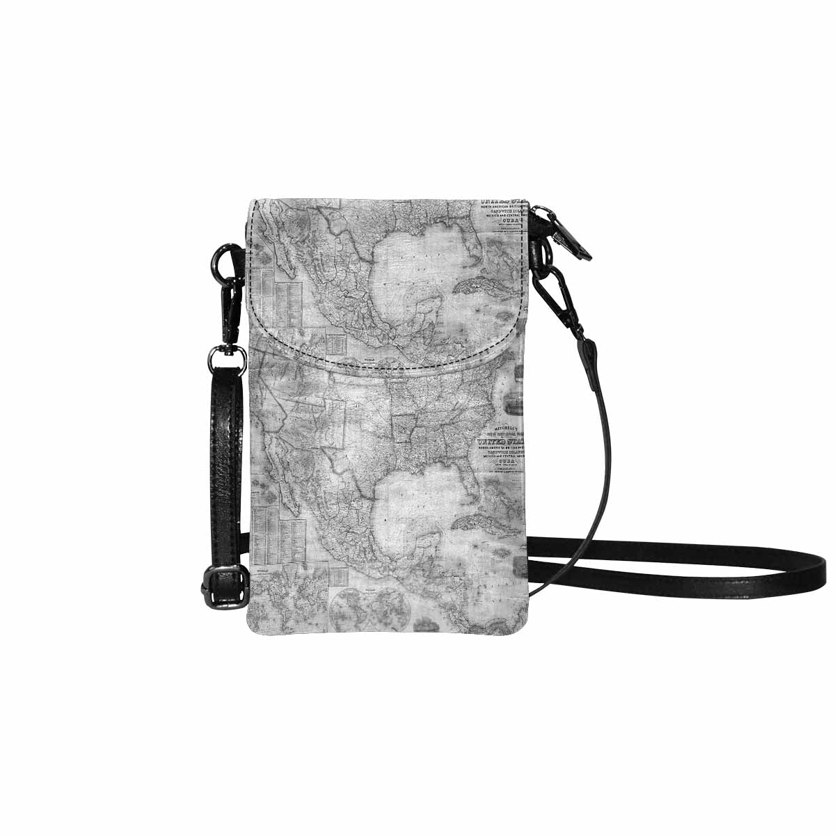 Antique map cell phone purse, moble purse, Design 26