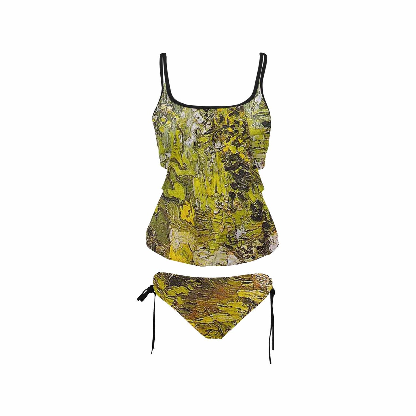Vintage floral,cover belly tankini beach wear, swim wear, Design 05