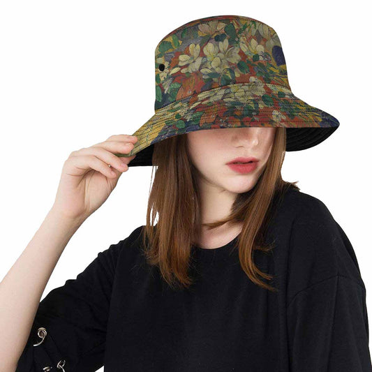 Vintage floral unisex bucket boonie Hat, outdoors hat, Design 10