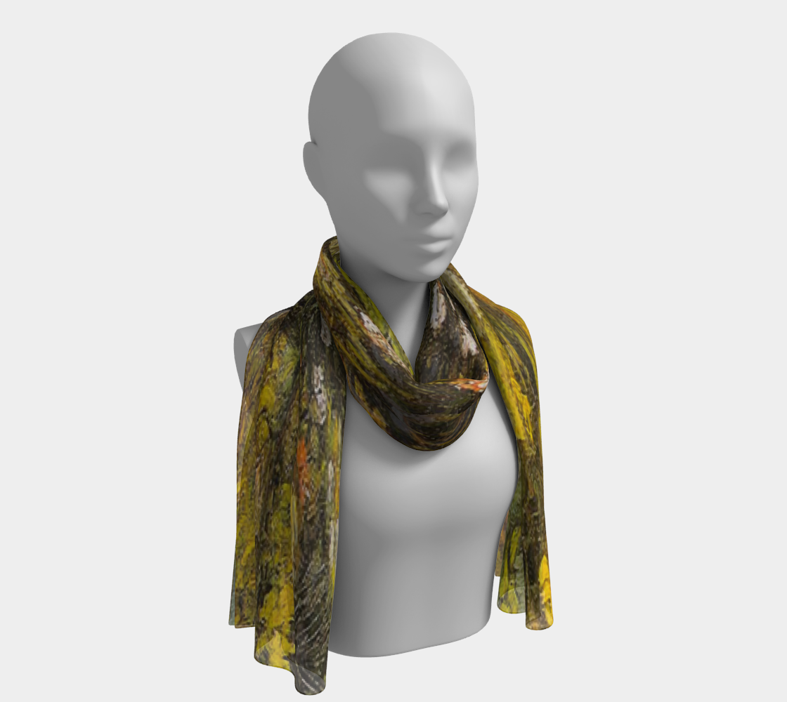 Vintage floral RECTANGLE satin charmeuse scarf, Design 05