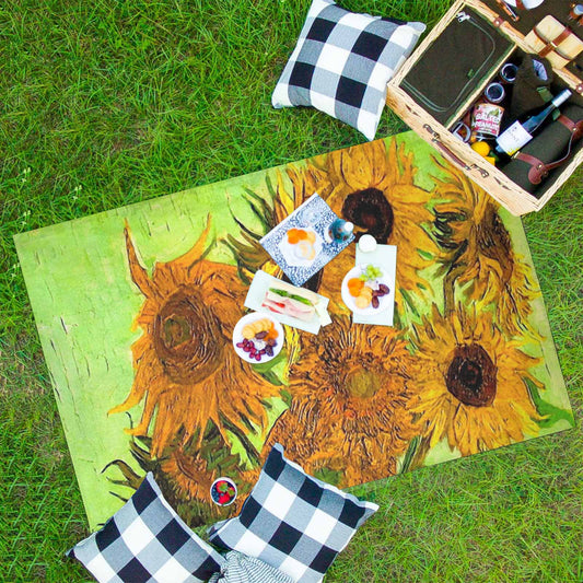 Vintage Floral waterproof picnic mat, 81 x 55in, Design 48