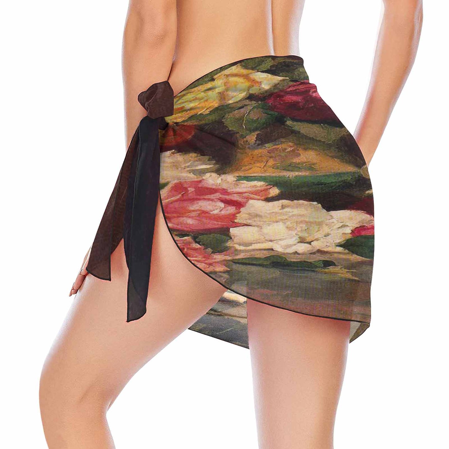 Vintage floral, beach sarong, beach coverup, swim wear, Design 37