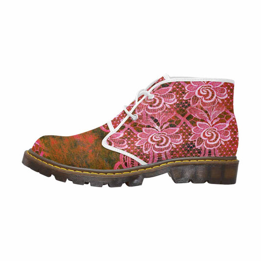 Lace Print, Cute comfy womens Chukka boots, design 32