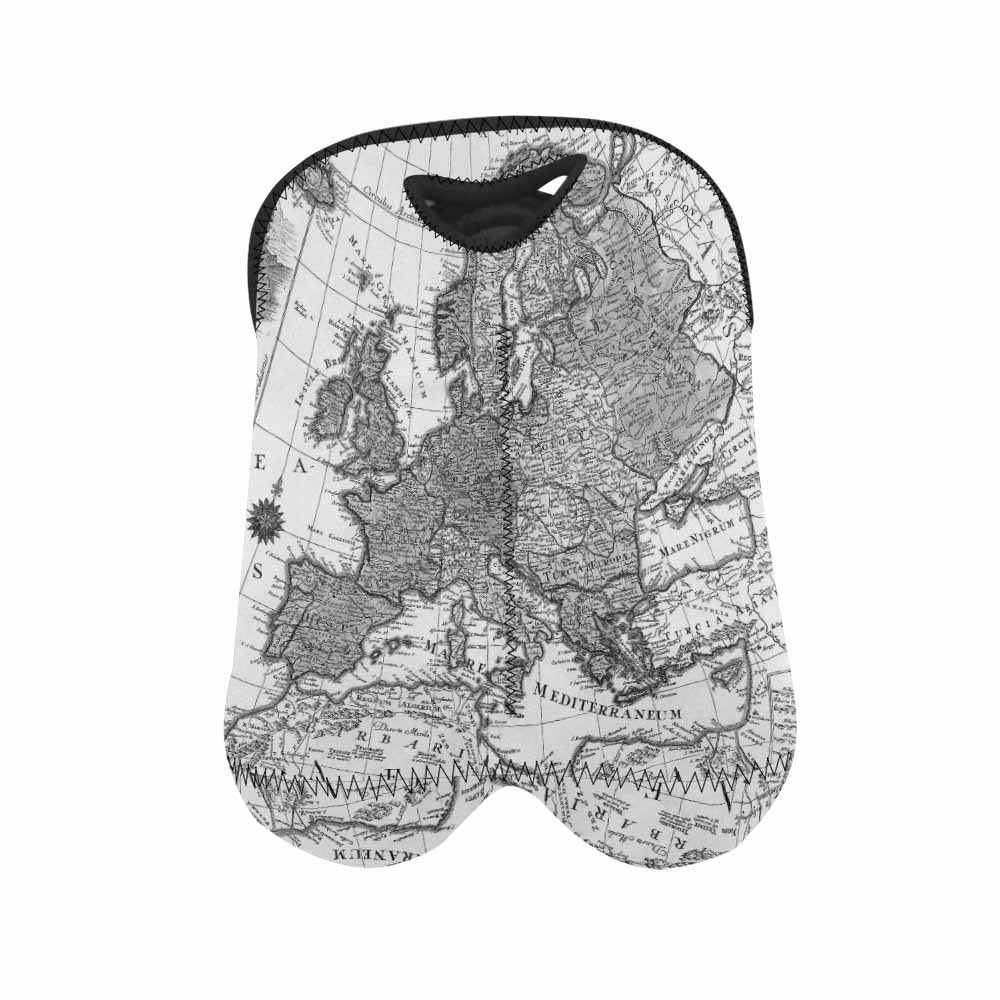 2 Bottle Antique map wine bag,Design 41