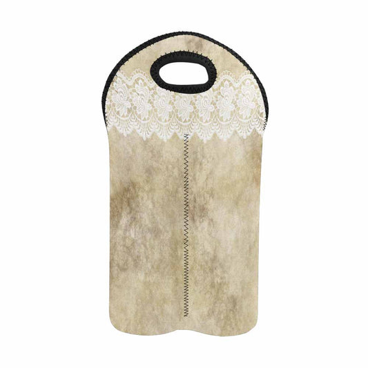 2 Bottle Victorian lace print wine bag, Design 28
