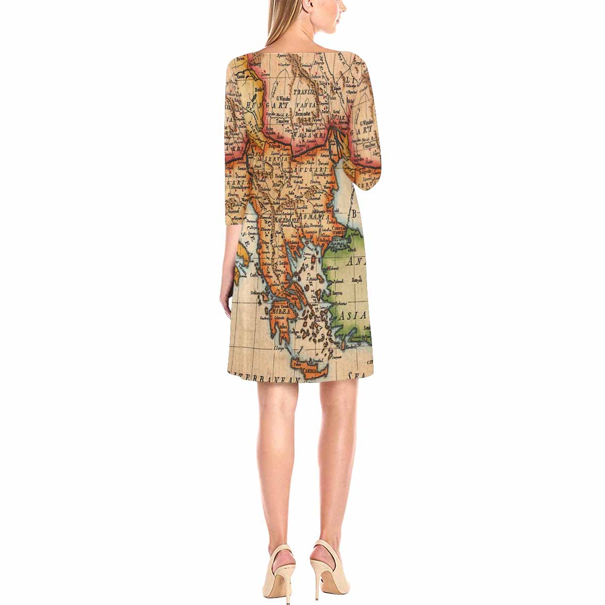 Antique Map loose dress, MODEL 29532, design 15