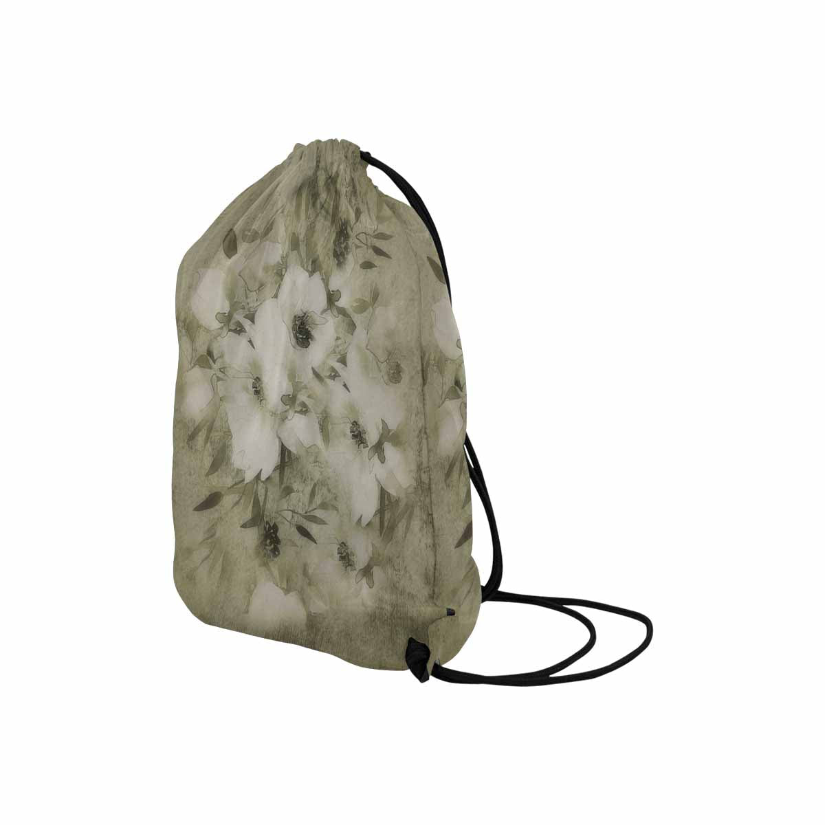 Vintage Floral print, DRAWSTRING BAG, MEDIUM, Design 03x