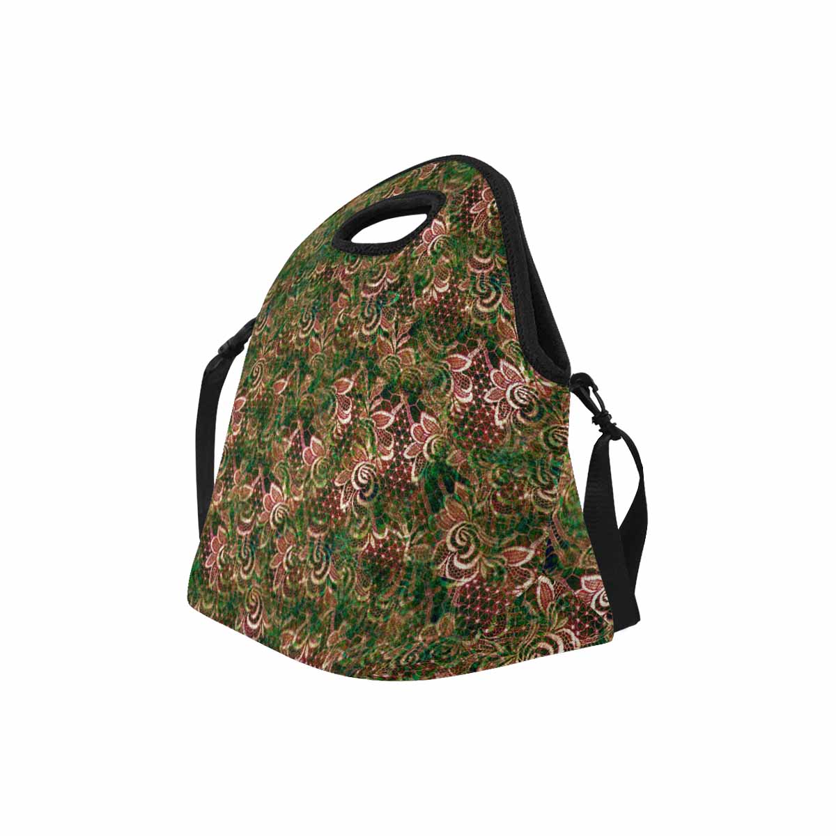 Victorian lace print insulated lunch bag, design 34