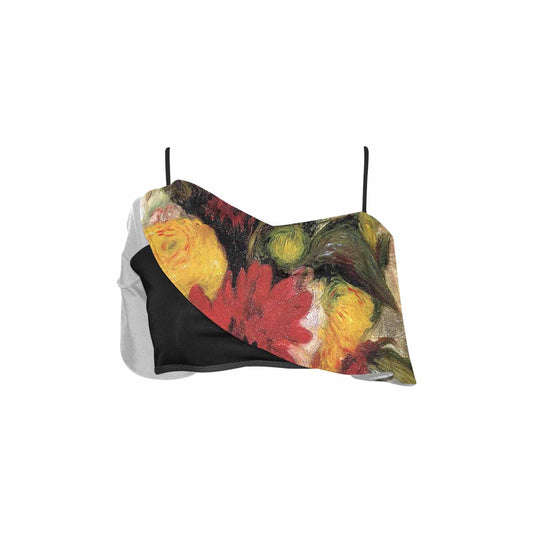 Vintage floral flounce bikini top, Design 25