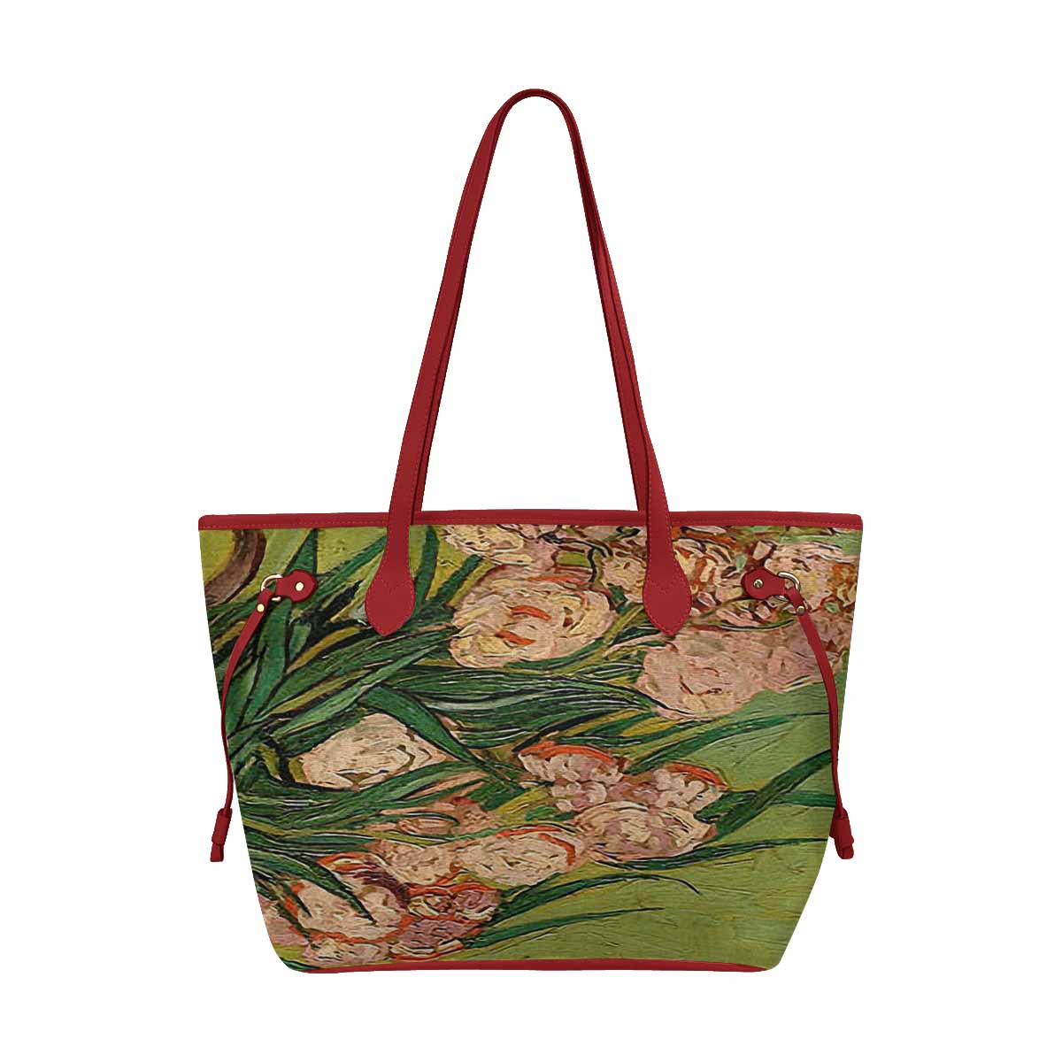 Vintage Floral Handbag, Classic Handbag, Mod 1695361 Design 09, RED TRIM