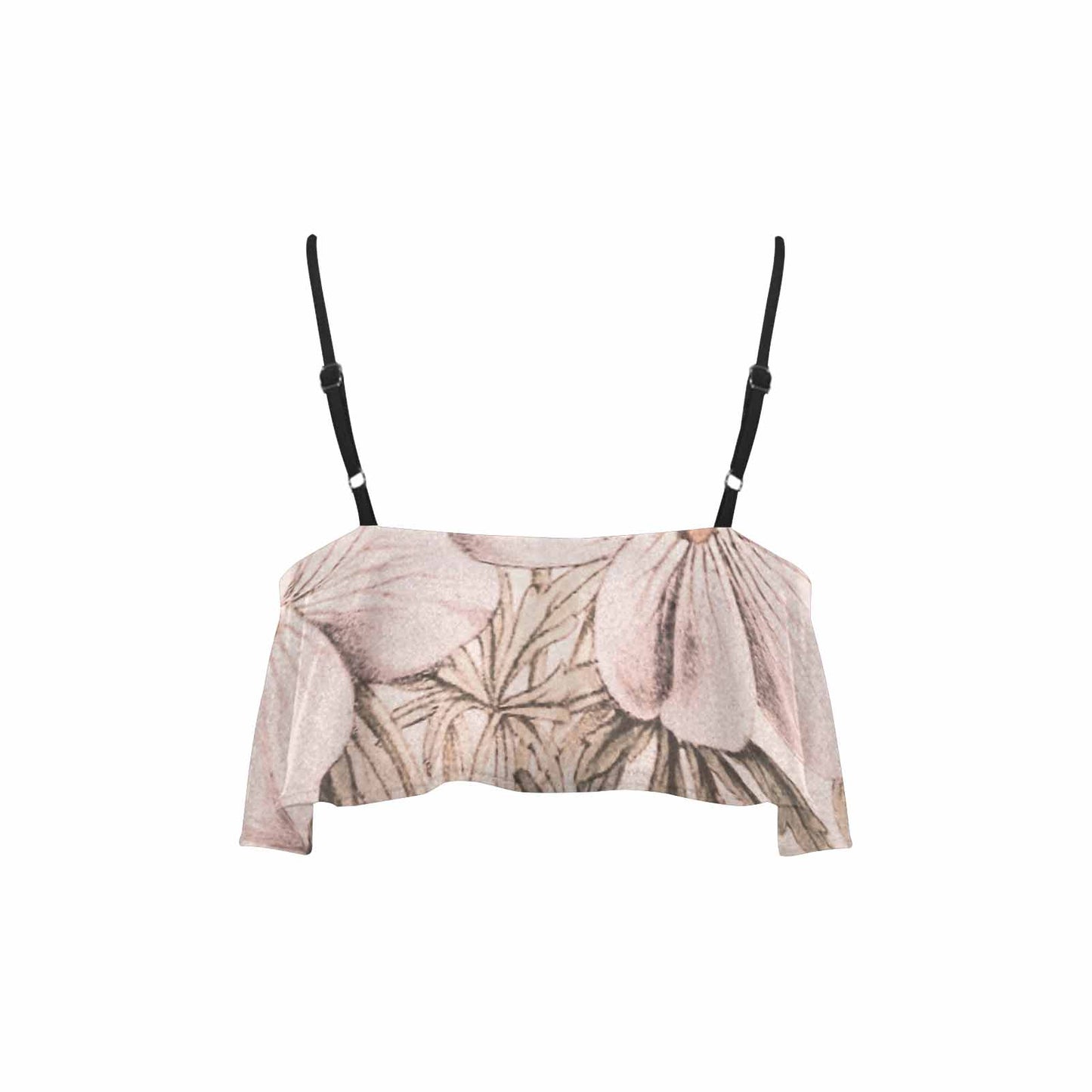 Vintage floral flounce bikini top, Design 13x