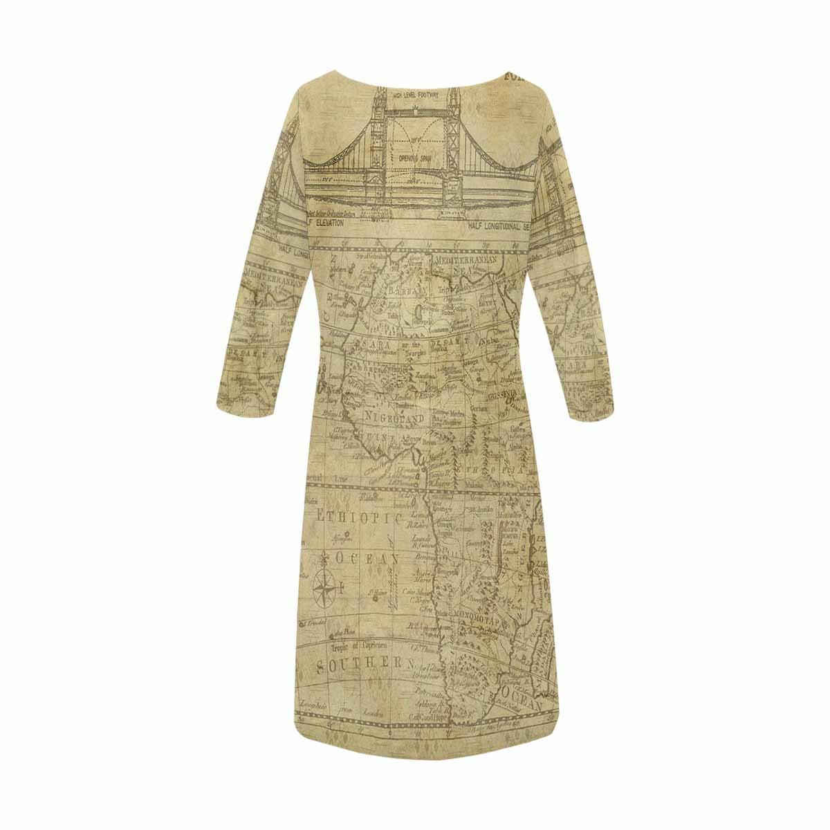 Antique Map loose dress, MODEL 29532, design 01