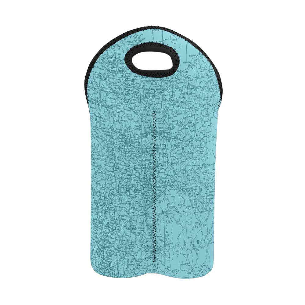 2 Bottle Antique map wine bag,Design 55