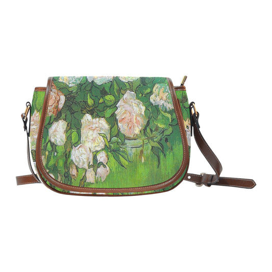 Vintage floral handbag, Design 06 Model 1695341 Saddle Bag/Large (Model 1649)