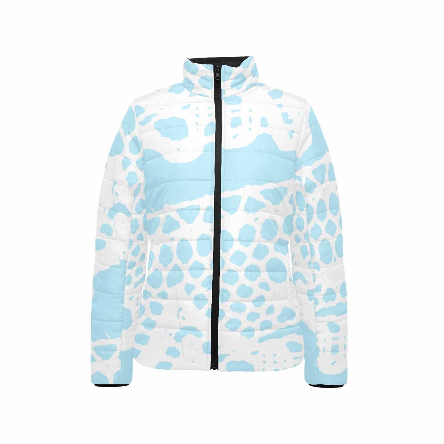 Victorian Lace print womens padded quilted jacket, design 08