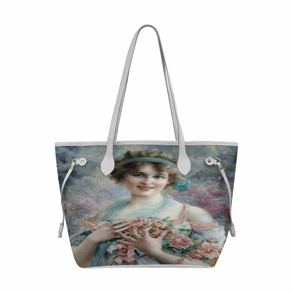 Victorian Lady Design Handbag, Model 1695361, The Rose Girl, WHITE TRIM