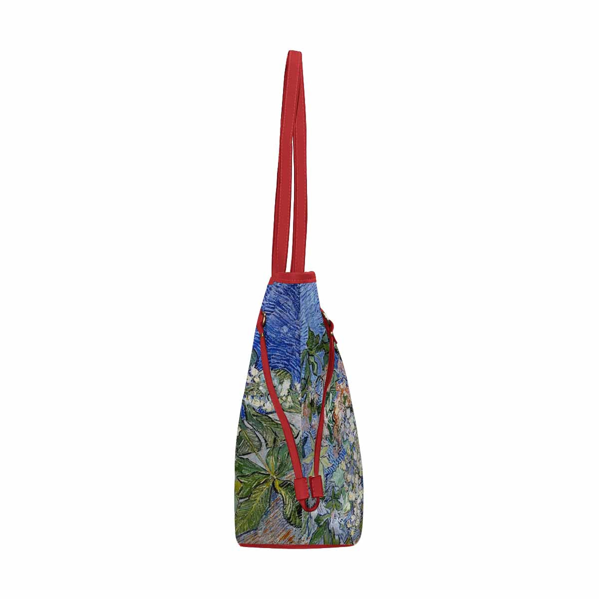 Vintage Floral Handbag, Classic Handbag, Mod 1695361 Design 04, RED TRIM