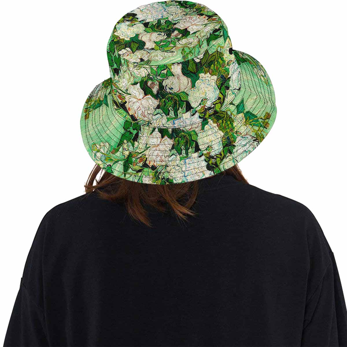 Vintage floral unisex bucket boonie Hat, outdoors hat, Design 45