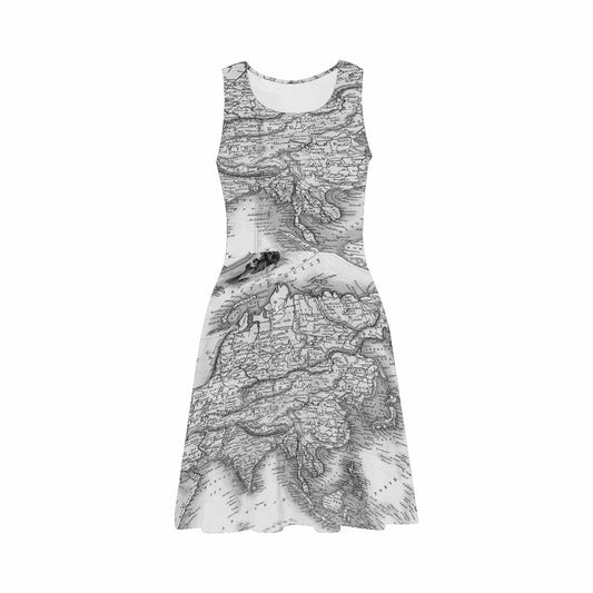 Antique Map casual summer dress, MODEL 09534, design 29