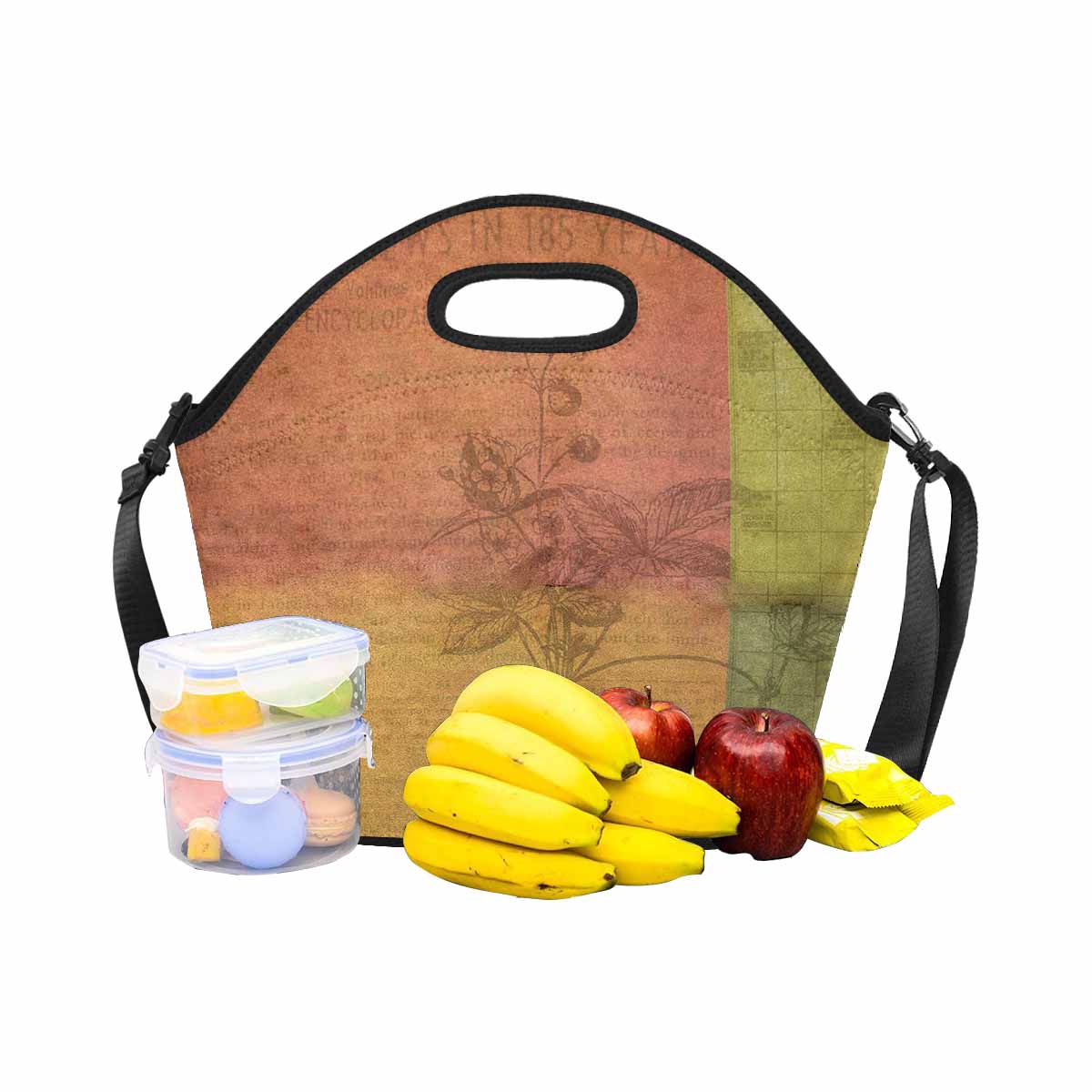 Antique general print, insulated lunch bag, design 31