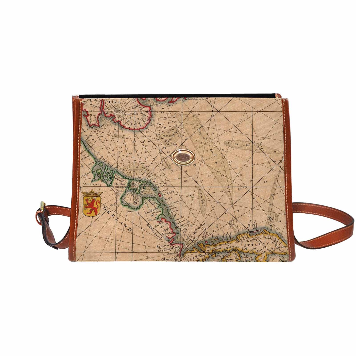 Antique Map Handbag, Model 1695341, Design 07