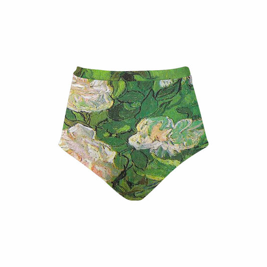 Vintage floral High waist bikini bottom, Design 06