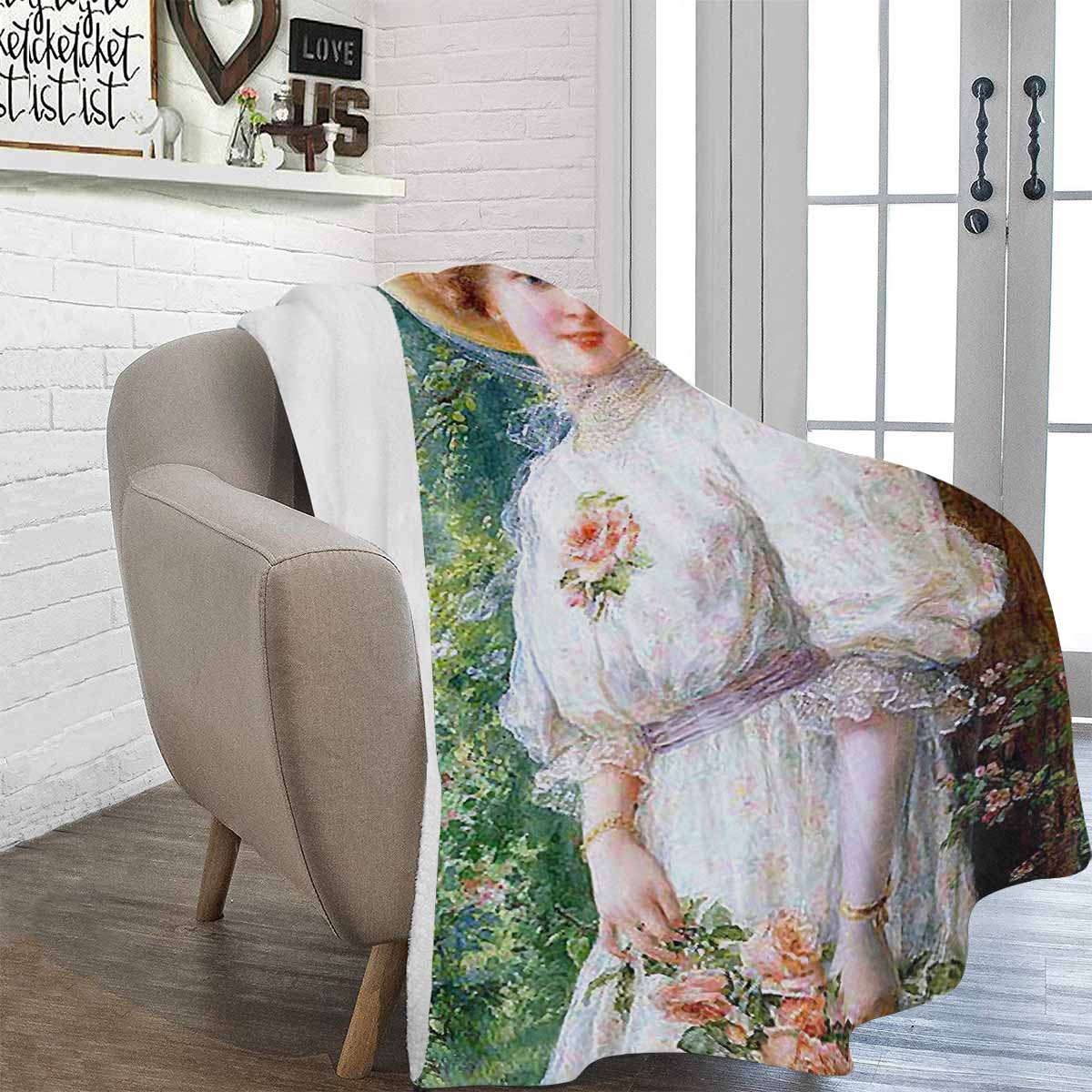 Victorian Lady Design BLANKET, LARGE 60 in x 80 in, Reverie
